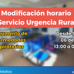 Modificación Horario SUR (Servicio Urgencia Rural)